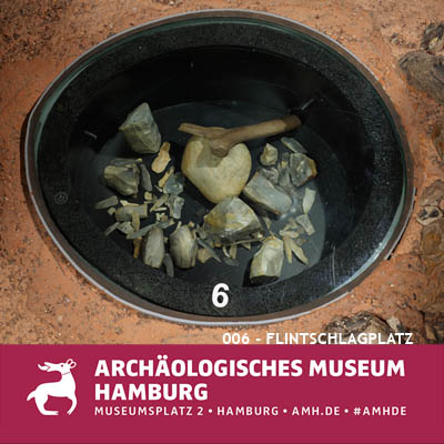 Flintschlagplatz in der Dauerausstellung des Archäologischen Museum Hamburg