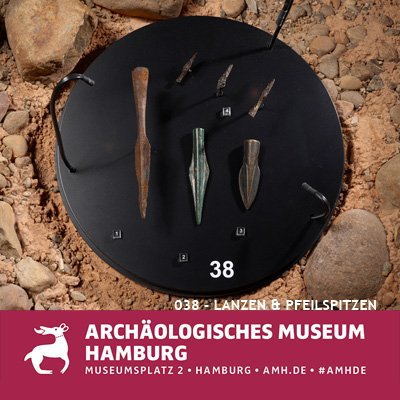 Lanzenspitzen und Pfeilspitzen, Archäologische Museum Hamburg