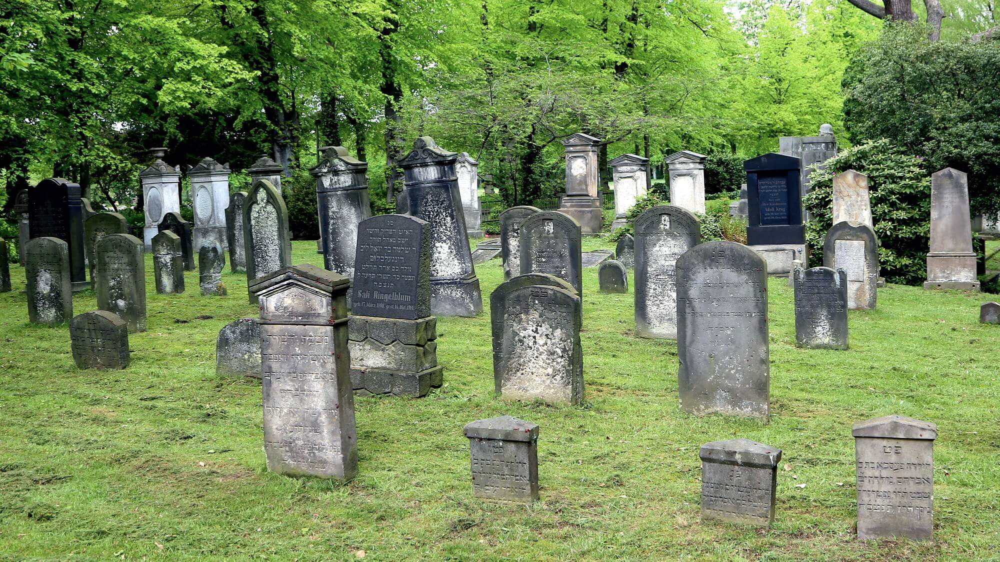Grabstellen auf dem jüdischen Friedhof auf dem Schwarzenberg