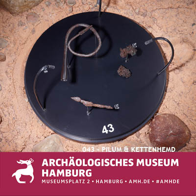 Römische Wurfspeere und Kettenhemdfragmente, Archäologische Museum Hamburg