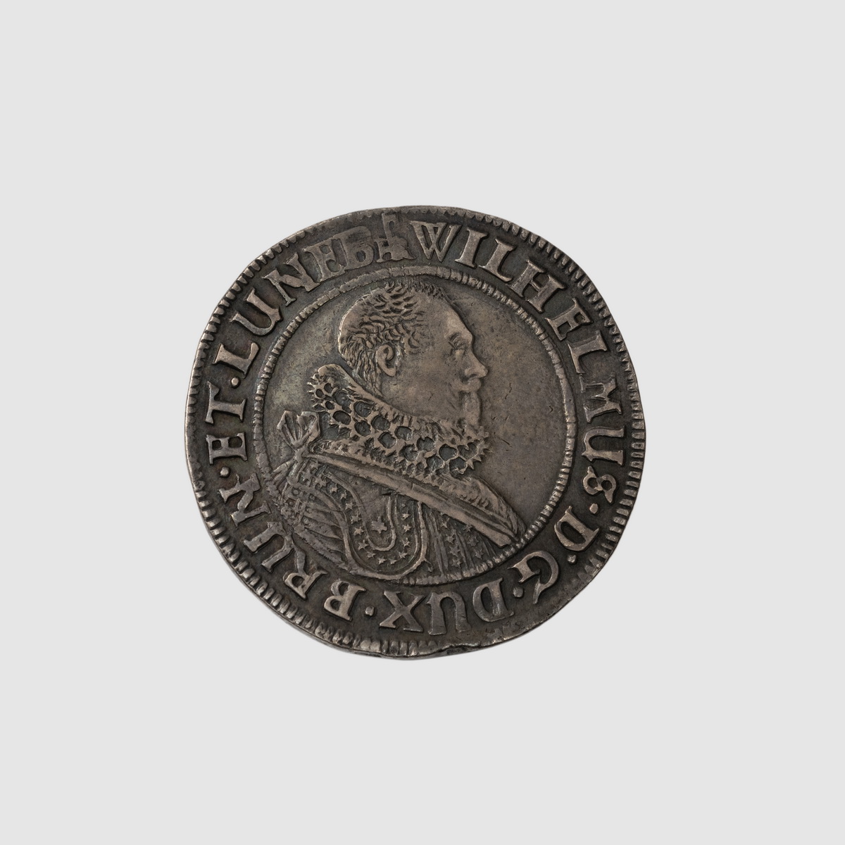 Münze geprägt mit Profil-Konterfei von Wilhelm von Harburg