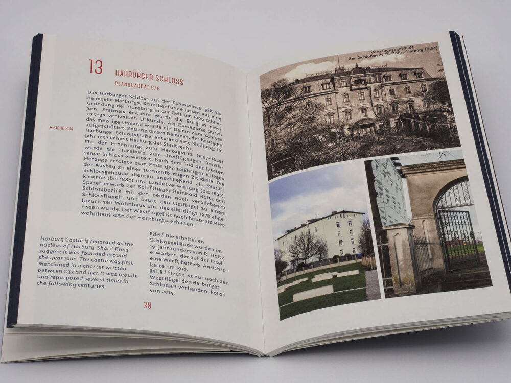 Einblick ins Buch Der Harburger Binnenhafen, Vorstellung des Harburger Schlosses mit historischen und aktuellen Fotografien