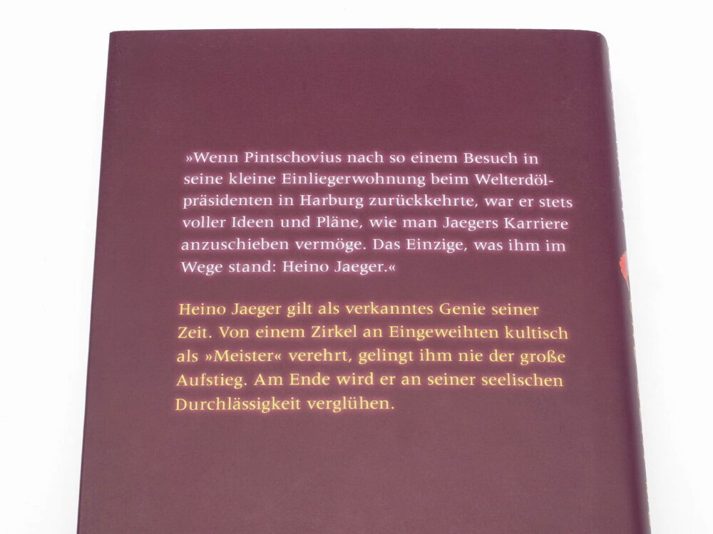 Buch: Der Jaeger und sein Meister von Rocko Schamoni, Ansicht des Klappentextes