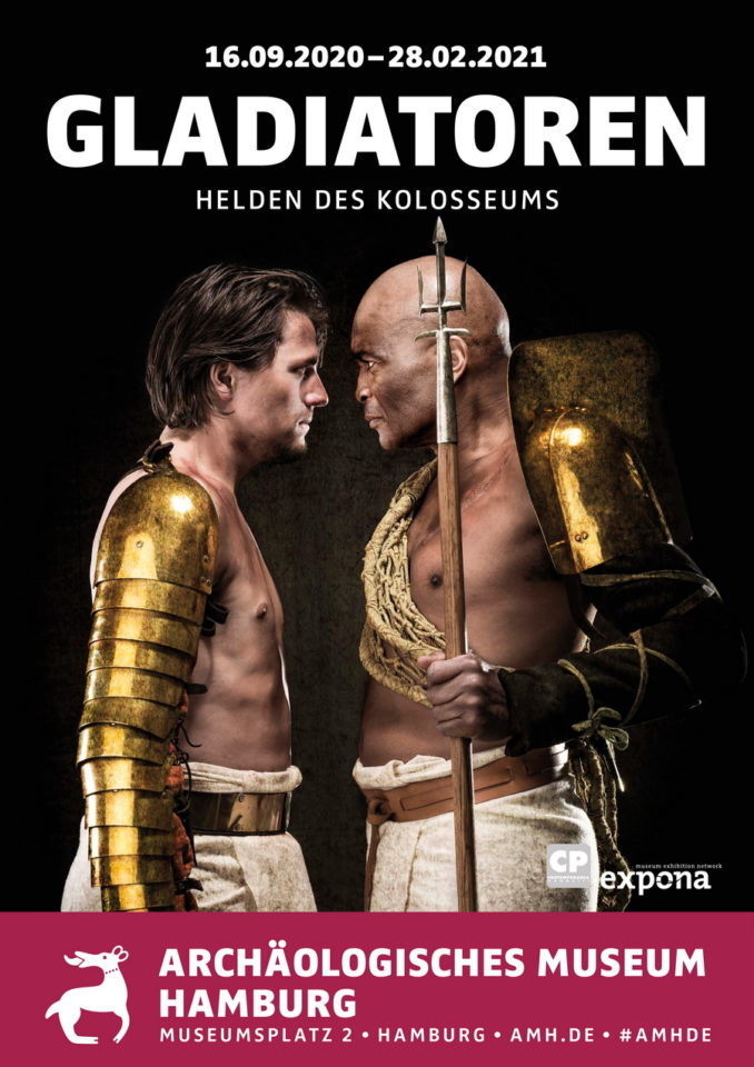 Plakat zur Ausstellung "Gladiatoren – Helden des Kolosseums"