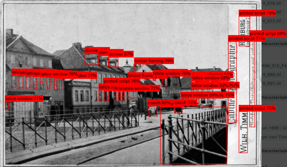 Historische Stadtansichten Harburgs aus dem frühen 20. Jahrhundert – mit erkannten Objekten und Gütebewertung.