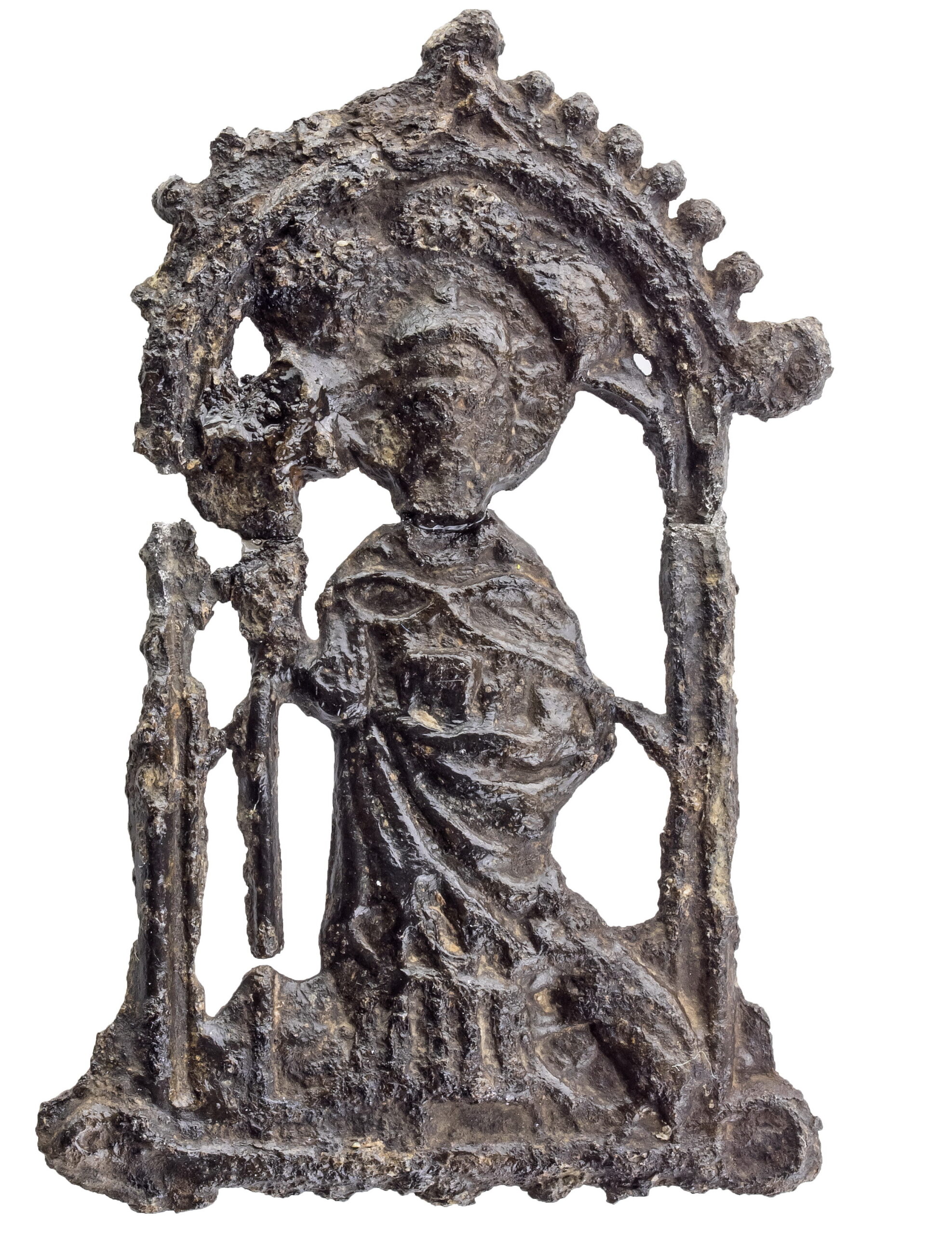 Pilgerzeichen aus Buntmetall aus der Ausgrabung Harburger Schloßstraße